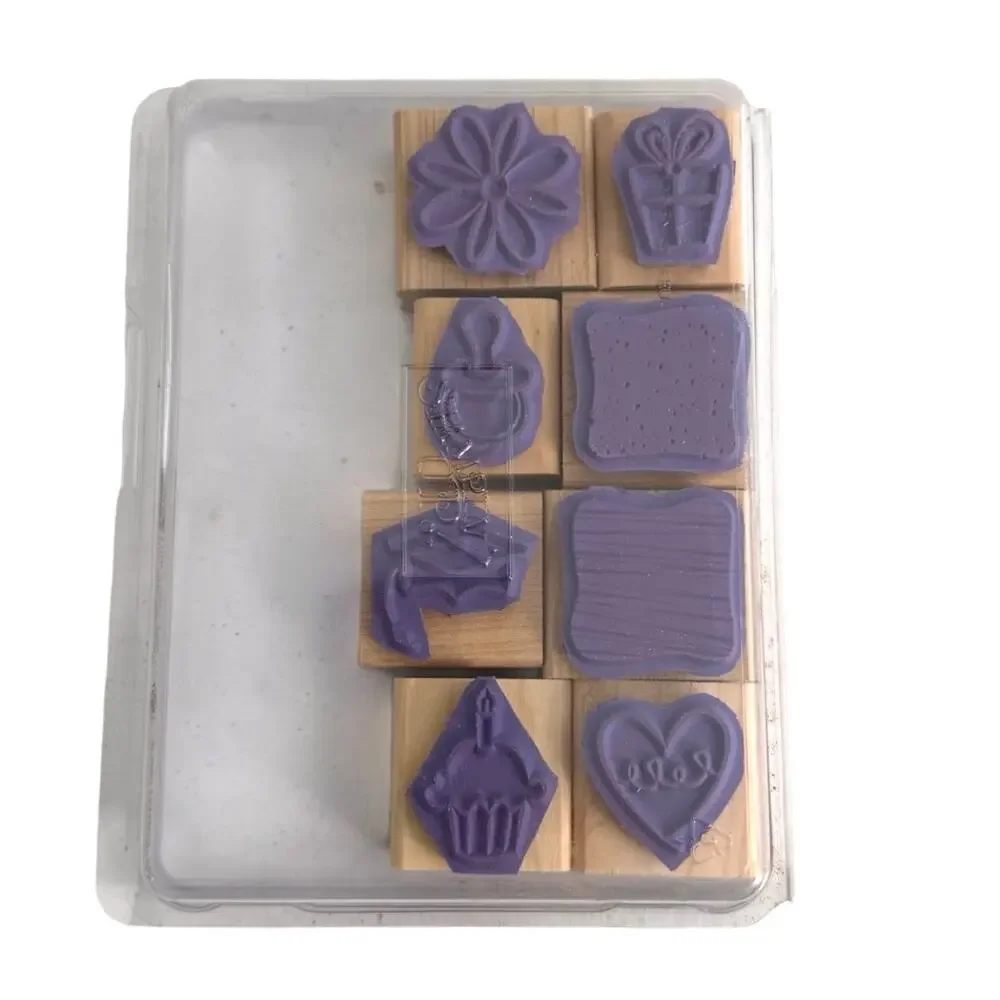 Stampin’ up set of 8 rubber stamps Please”little layers plus” collection